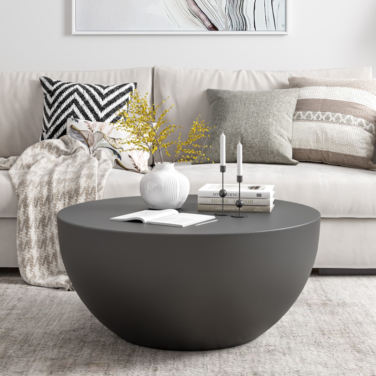 Black Round Coffee Table