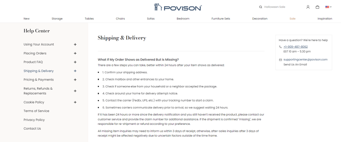 POVISON Shipping Policy