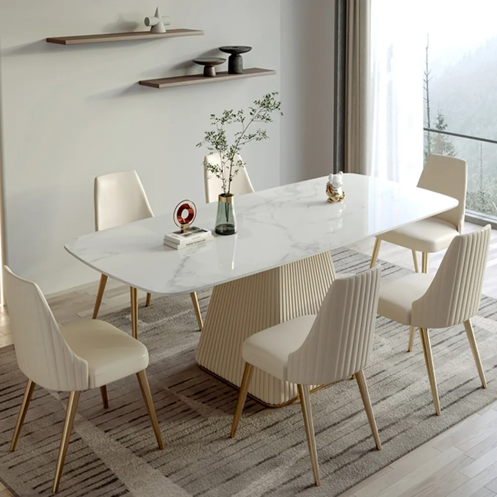 Creamy Pedestal Dining Table