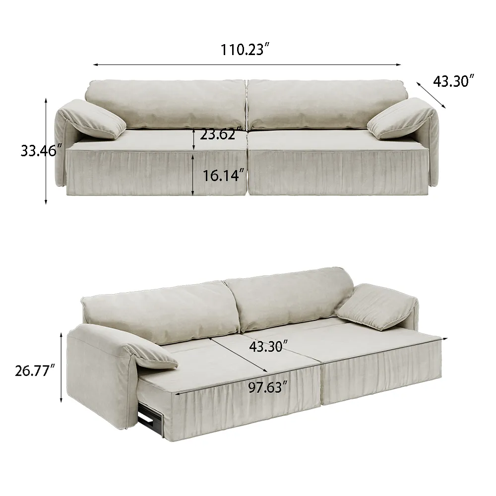 Pillow Top Sofa with Pull Out Bed