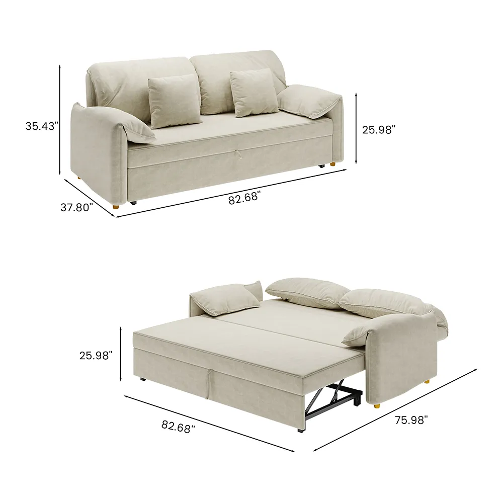 Transformable Sectional Couch with Pull Out Bed