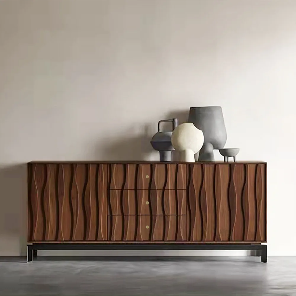 Long and Large Sideboard Table with Wave Patterns