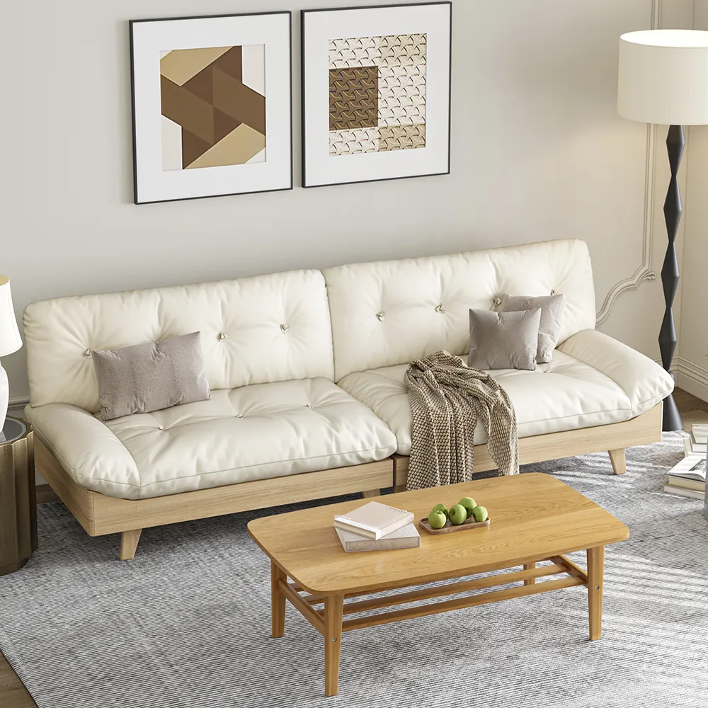 Modern Armless Sofa in Beige